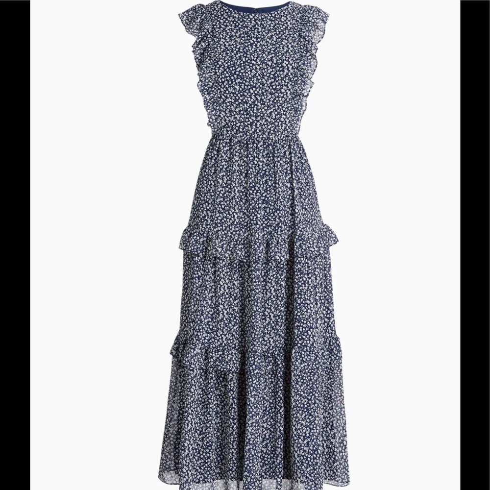 J Crew Ruffled Tiered Dress 6